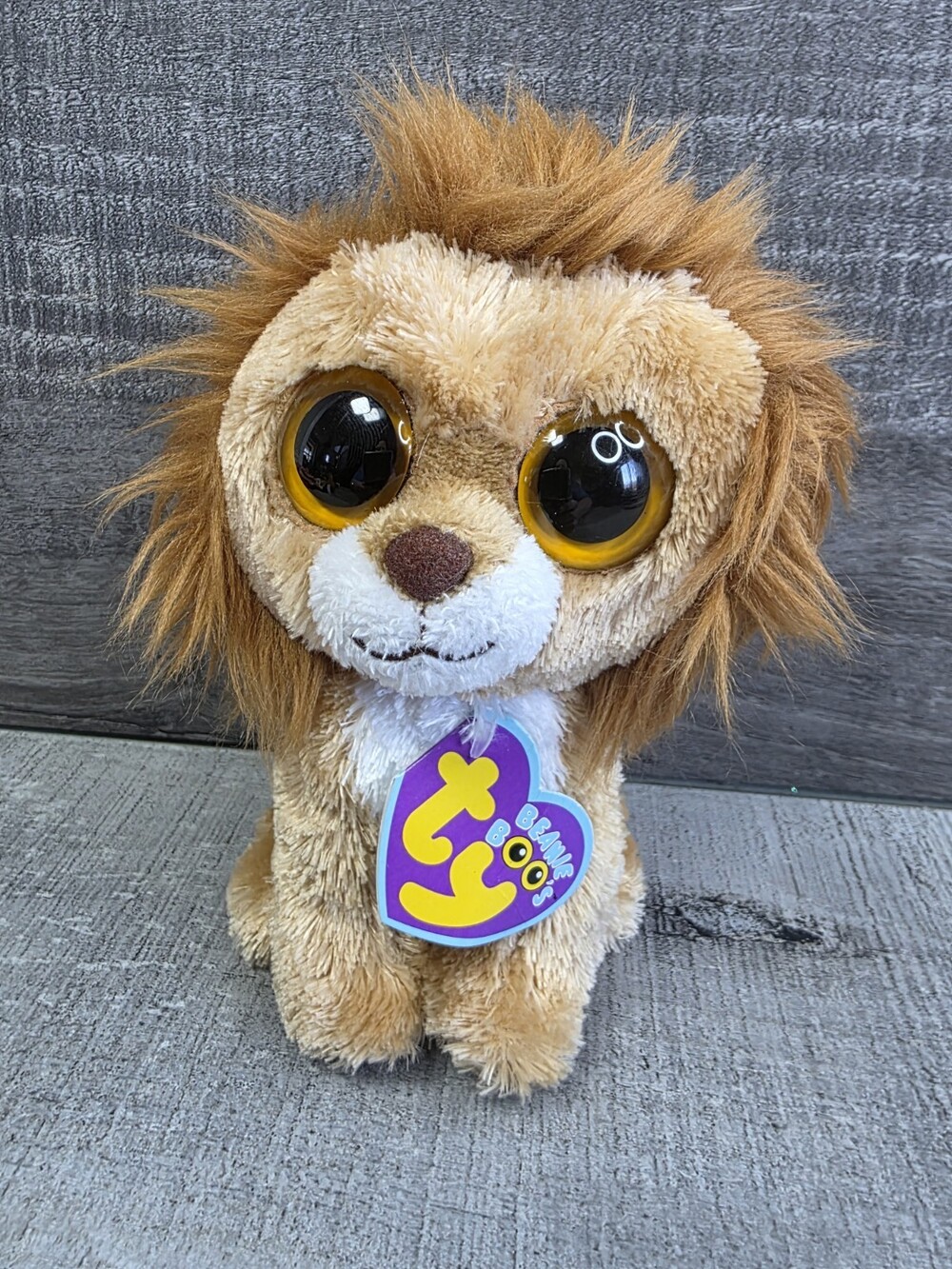 Ty Beanie Boo King 6" Lion Big Eyes Rare Plush Doll Stuffed Animal With Tag b316
